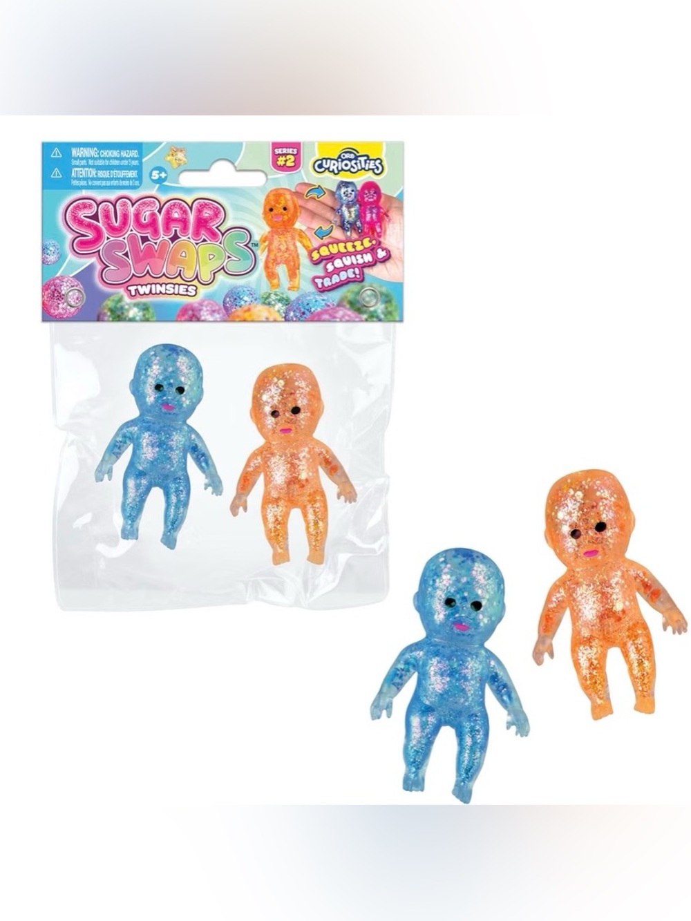 Twinsies Glitter Doll Squishy Set - Blue & Orange